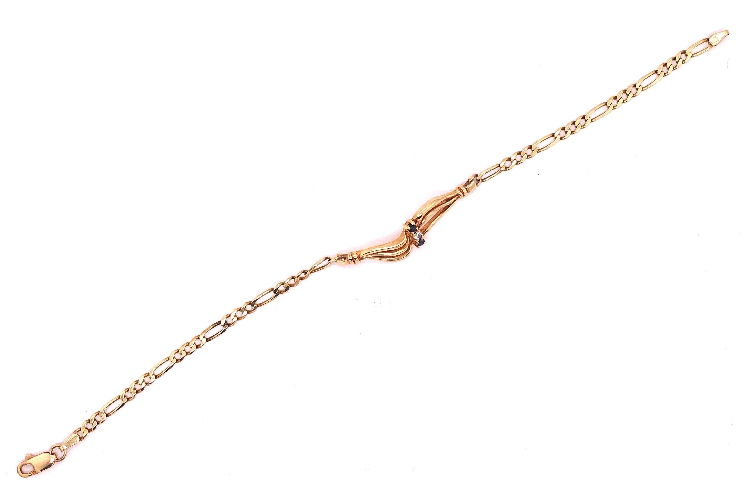 bracelet fantaisie en or jaune 14 carats de 7,5 pouces avec pierres semi-précieuses
5.poids total de 6 grammes.