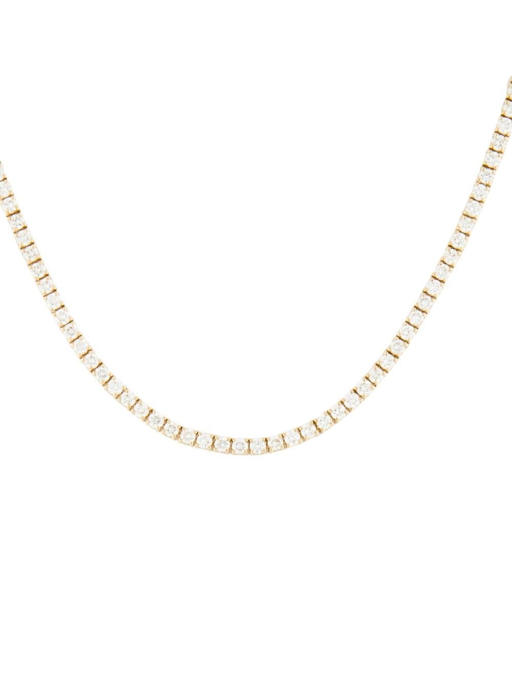 14 Karat Gelbgold 7,76 Karat Diamant-Tennis-Halskette im Zustand „Neu“ im Angebot in Great neck, NY