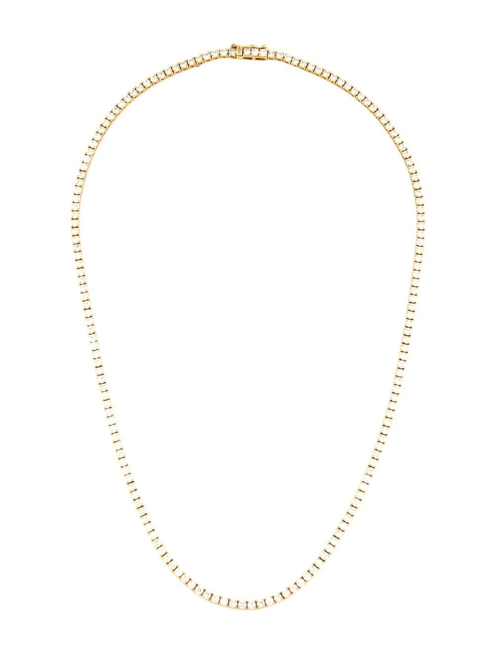 14 Karat Gelbgold 7,76 Karat Diamant-Tennis-Halskette im Angebot 1
