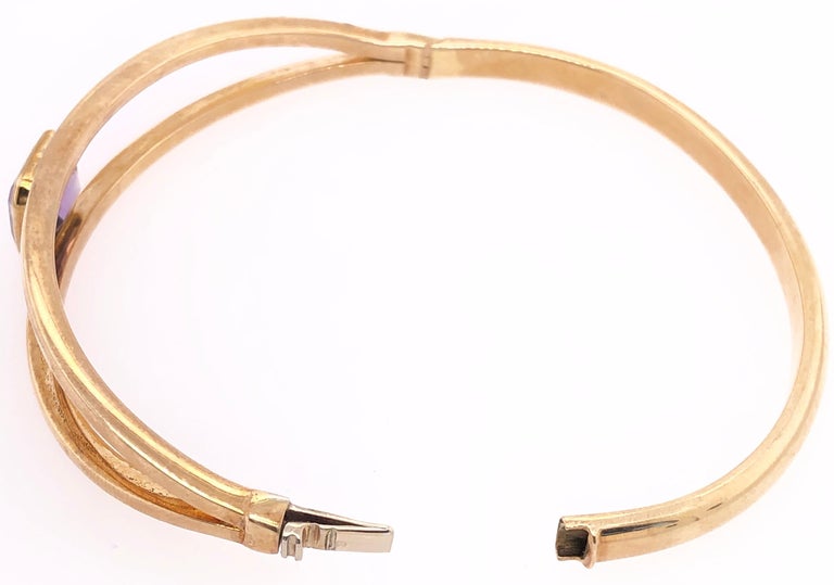 14 Karat Yellow Gold 7.8 Fancy Link Bangle with Square