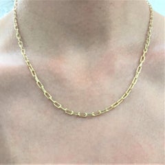 14 Karat Yellow Gold 7.9 Grams Rectangle Link Chain Necklace