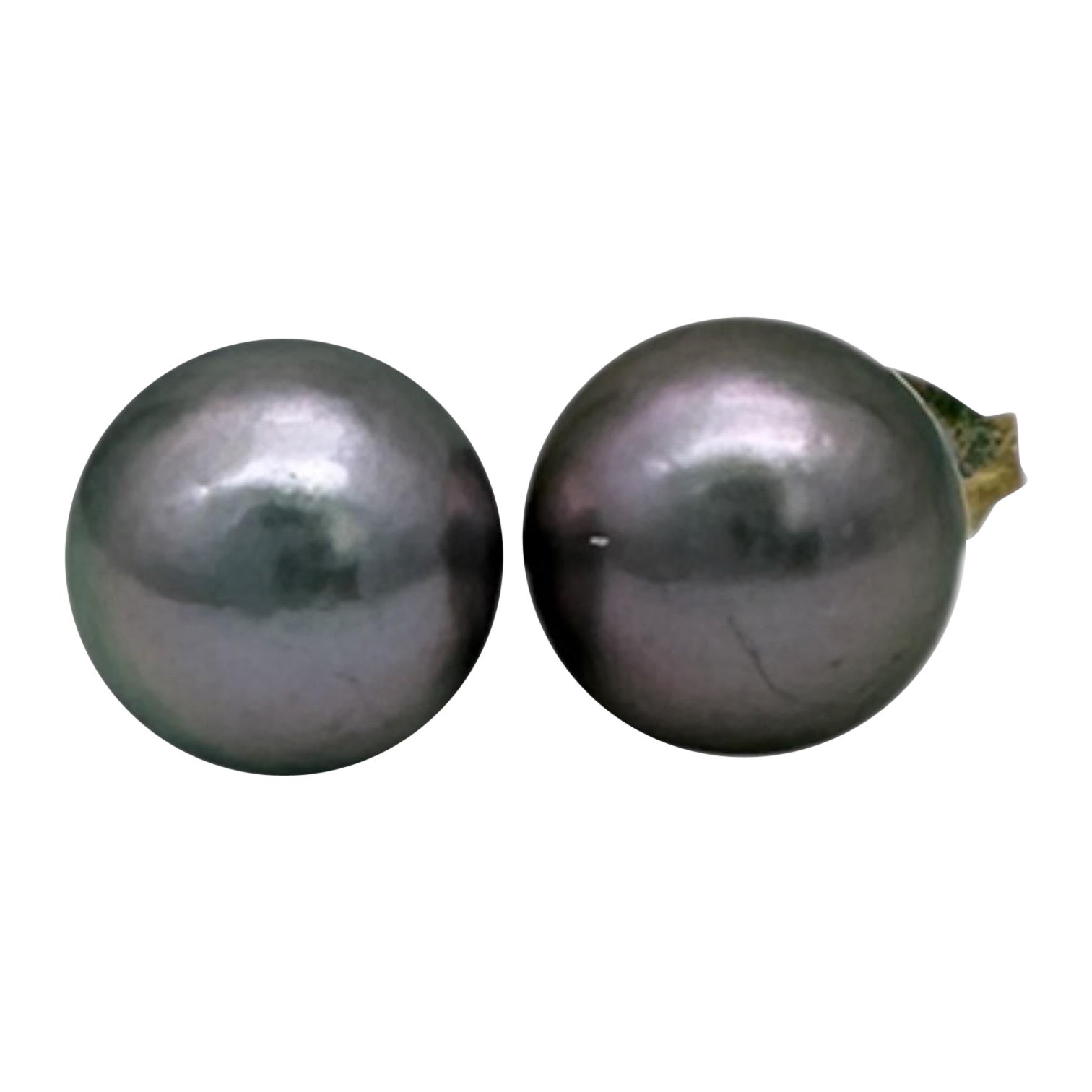 Orecchino con perla Akoya Tahitiana in oro giallo 14 carati in vendita