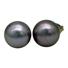 Orecchino con perla Akoya Tahitiana in oro giallo 14 carati