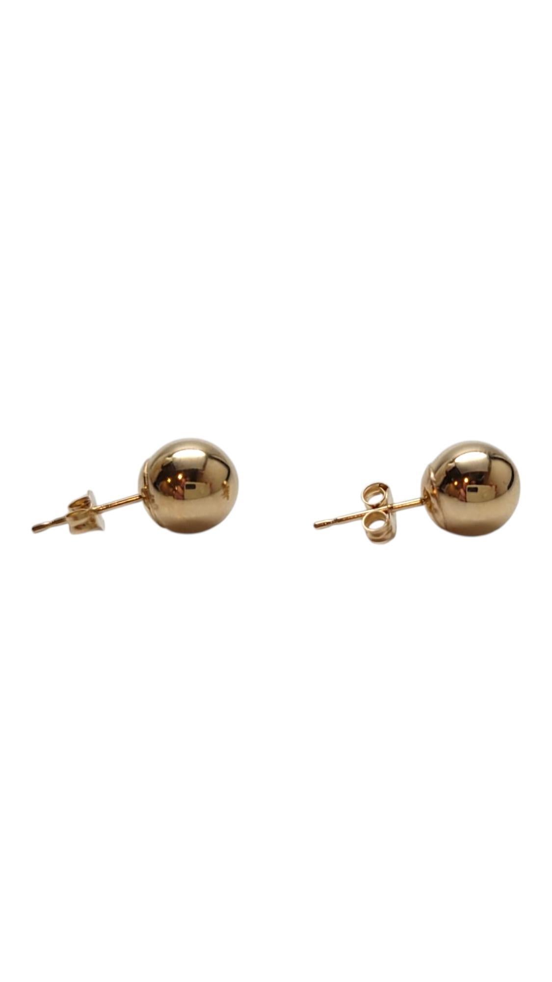 Donna 14 Karat Yellow Gold 7mm Ball Stud Earrings #21936 in vendita