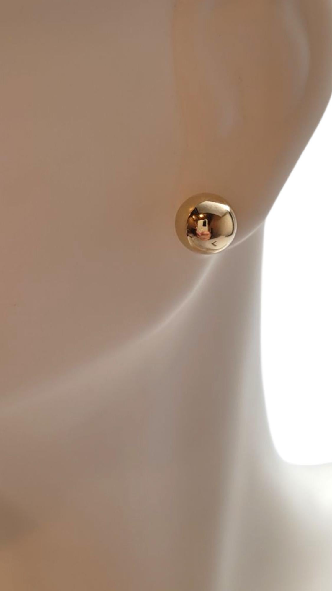 14 Karat Yellow Gold 7mm Ball Stud Earrings #21936 in vendita 3