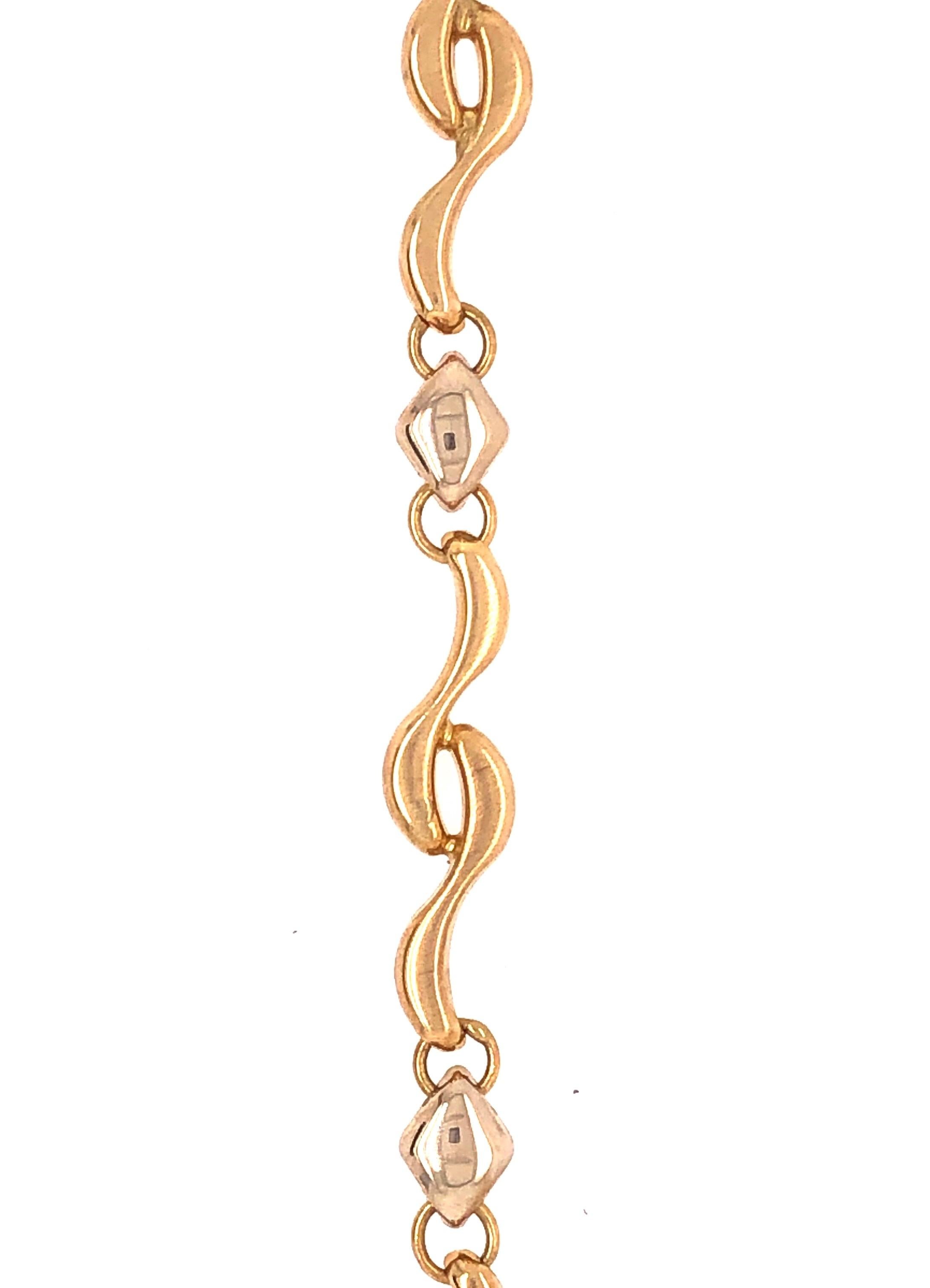 14 Karat Gelbgold Ausgefallenes Gliederarmband im Zustand „Gut“ im Angebot in Stamford, CT