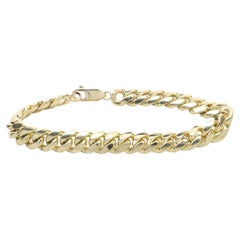 14 Karat Yellow Gold Cuban Link Bracelet