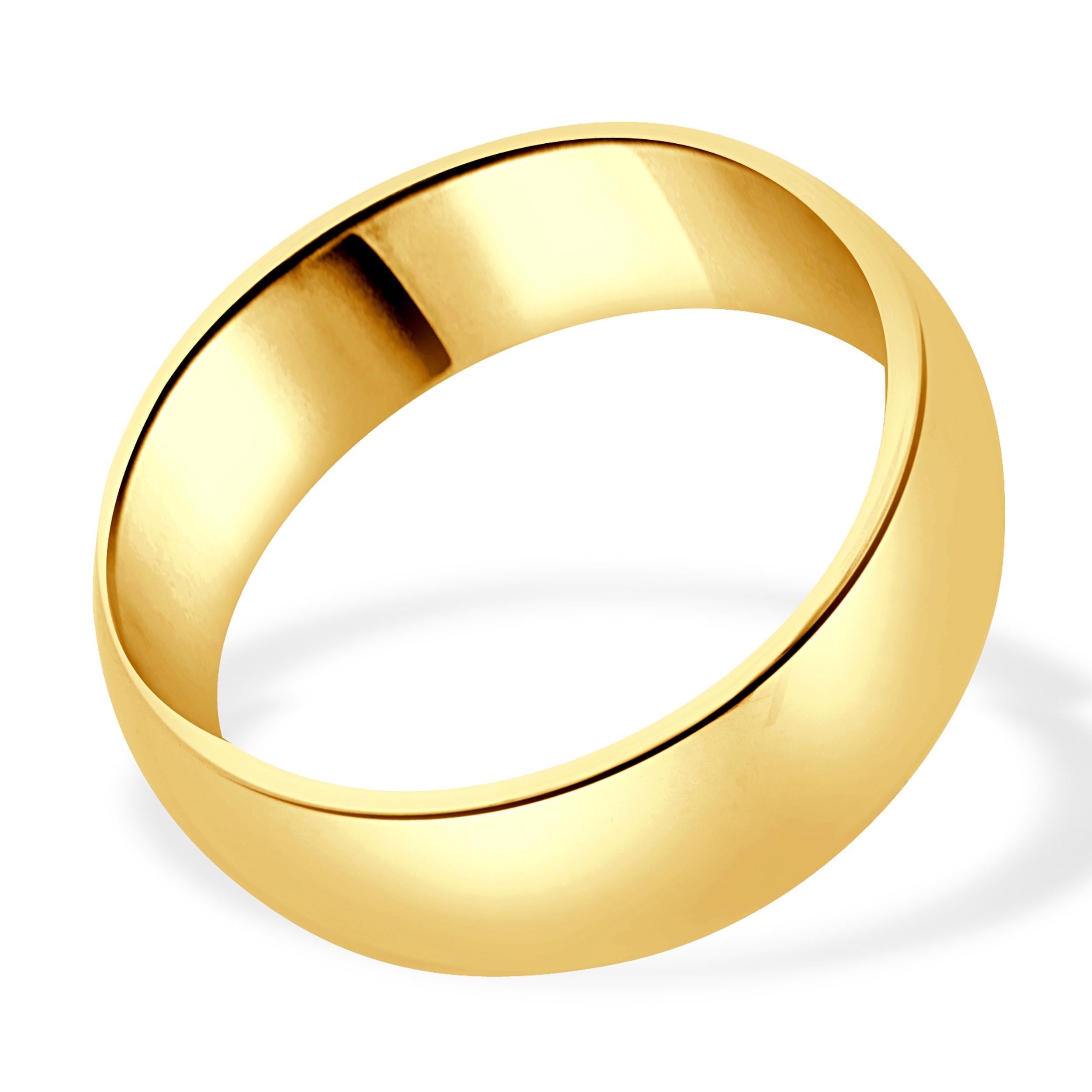 14 Karat Yellow Gold 8mm Band In Excellent Condition For Sale In Scottsdale, AZ