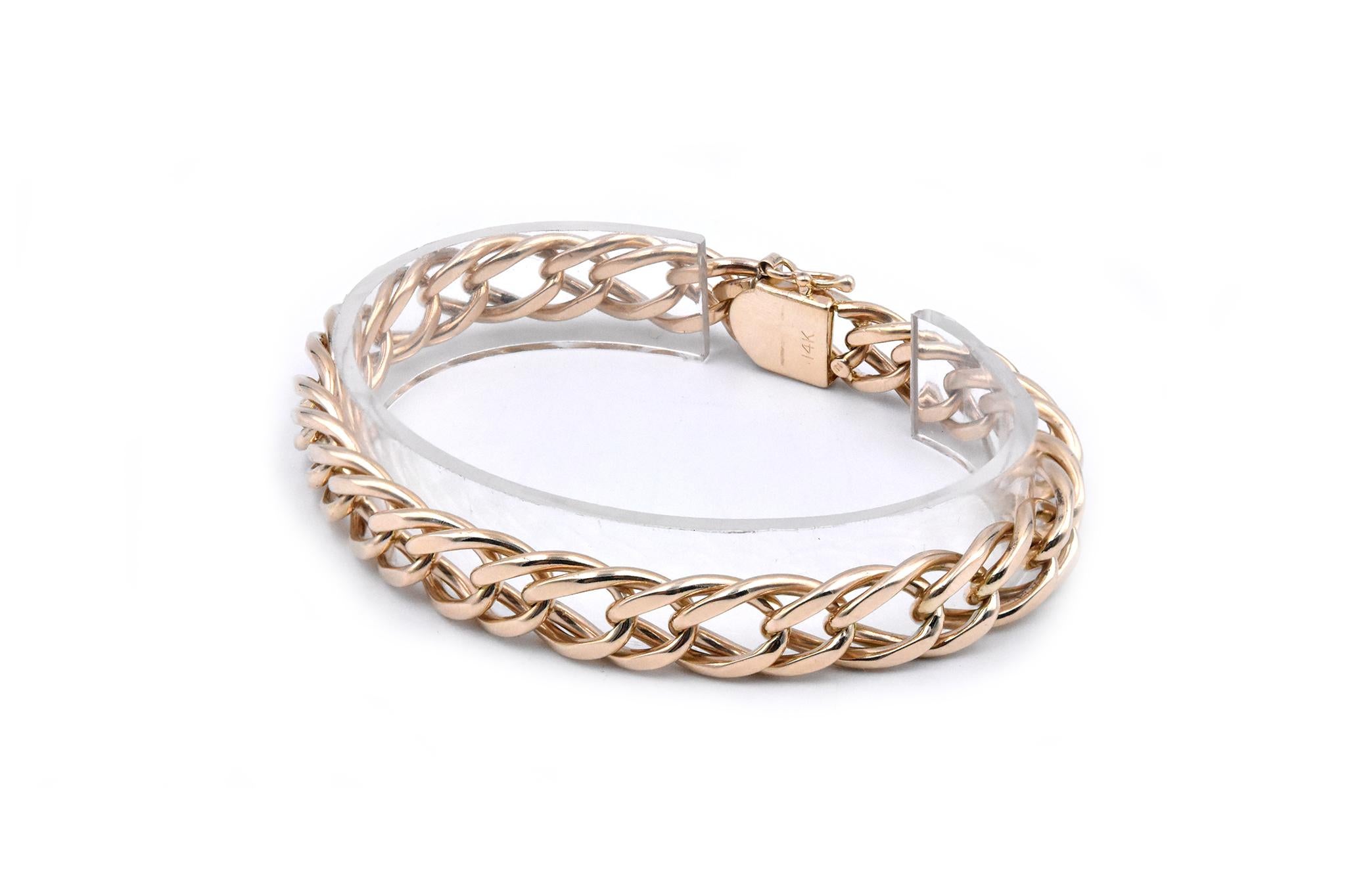 14 Karat Yellow Gold Open Link Cuban Bracelet In Excellent Condition In Scottsdale, AZ