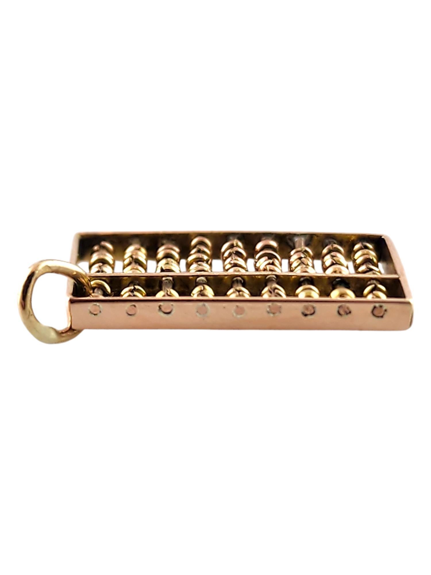 14 Karat Yellow Gold Abacus Charm

This adorable abacus charm was meticulously crafted from 14K yellow gold with amazing detailing!

Abacus is missing one bead

Size: 17.5mm X 10.2mm X 1.8mm

Weight: 0.7 dwt/ 1.1 g

Hallmark: 14K

Good condition,