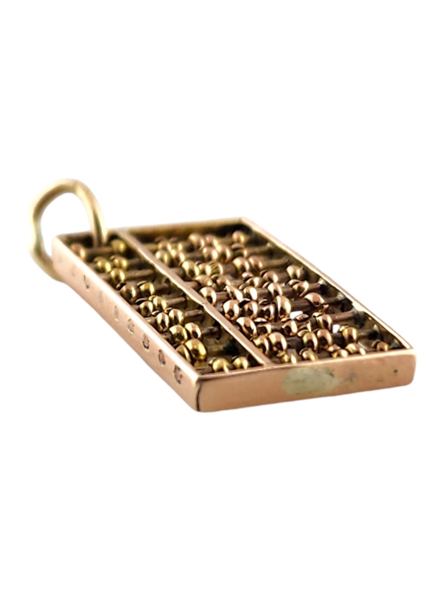14 Karat Yellow Gold Abacus Charm #18541 In Good Condition In Washington Depot, CT