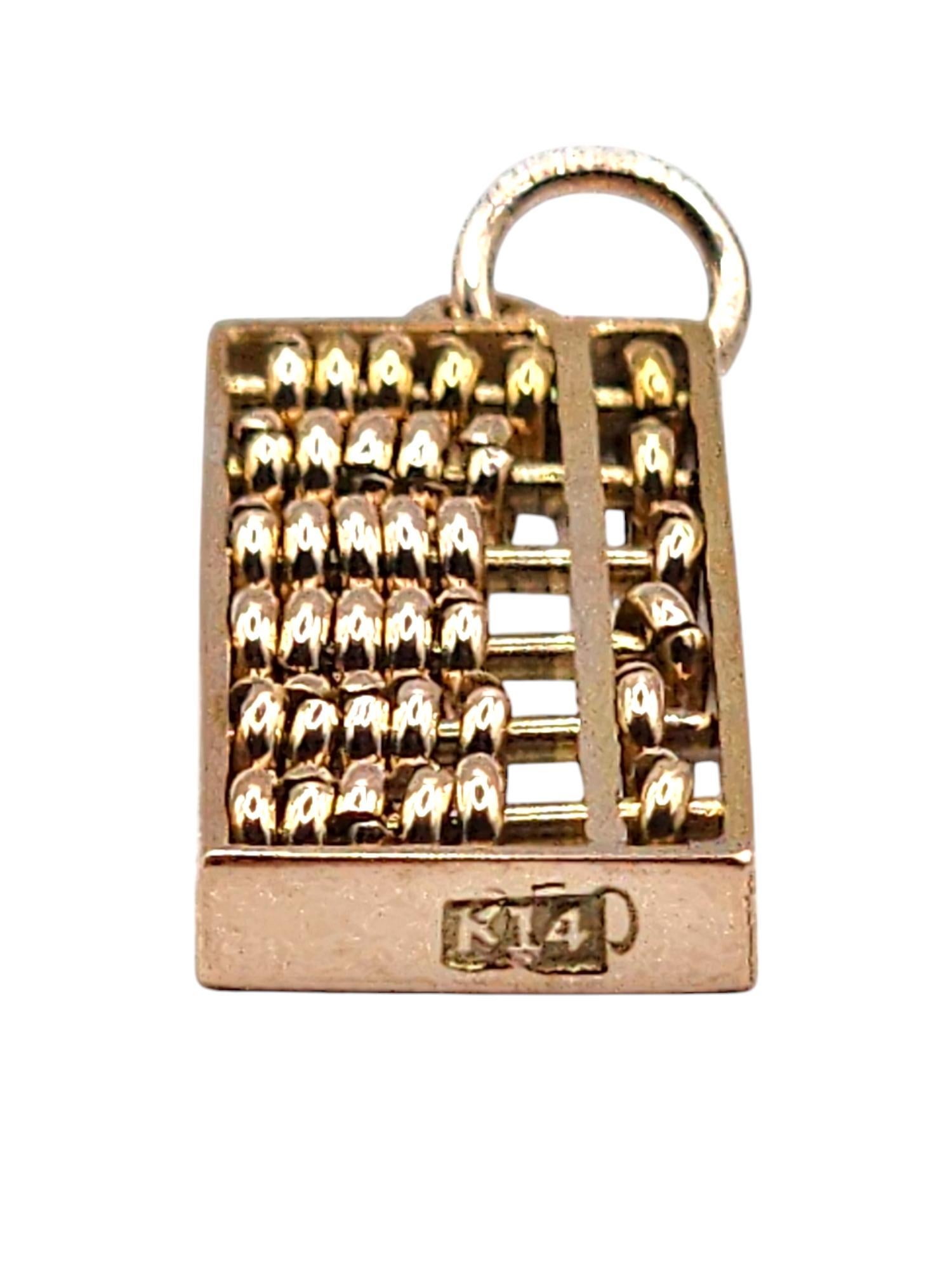 Women's 14 Karat Yellow Gold Abacus Charm #20003