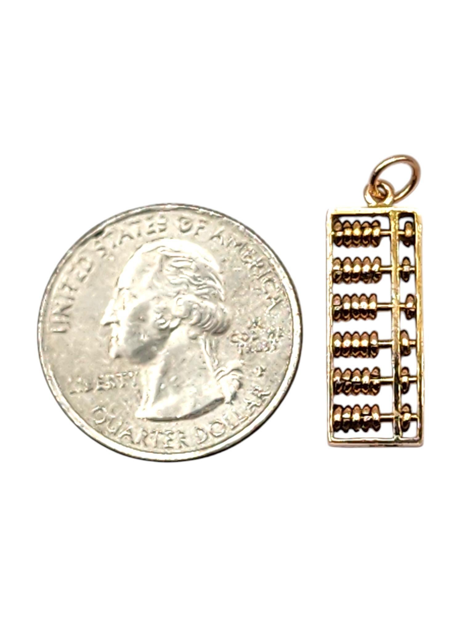 14 Karat Yellow Gold Abacus Charm #20003 2