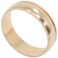 Vintage 14 Karat Yellow Gold Accented Men's Wedding Band