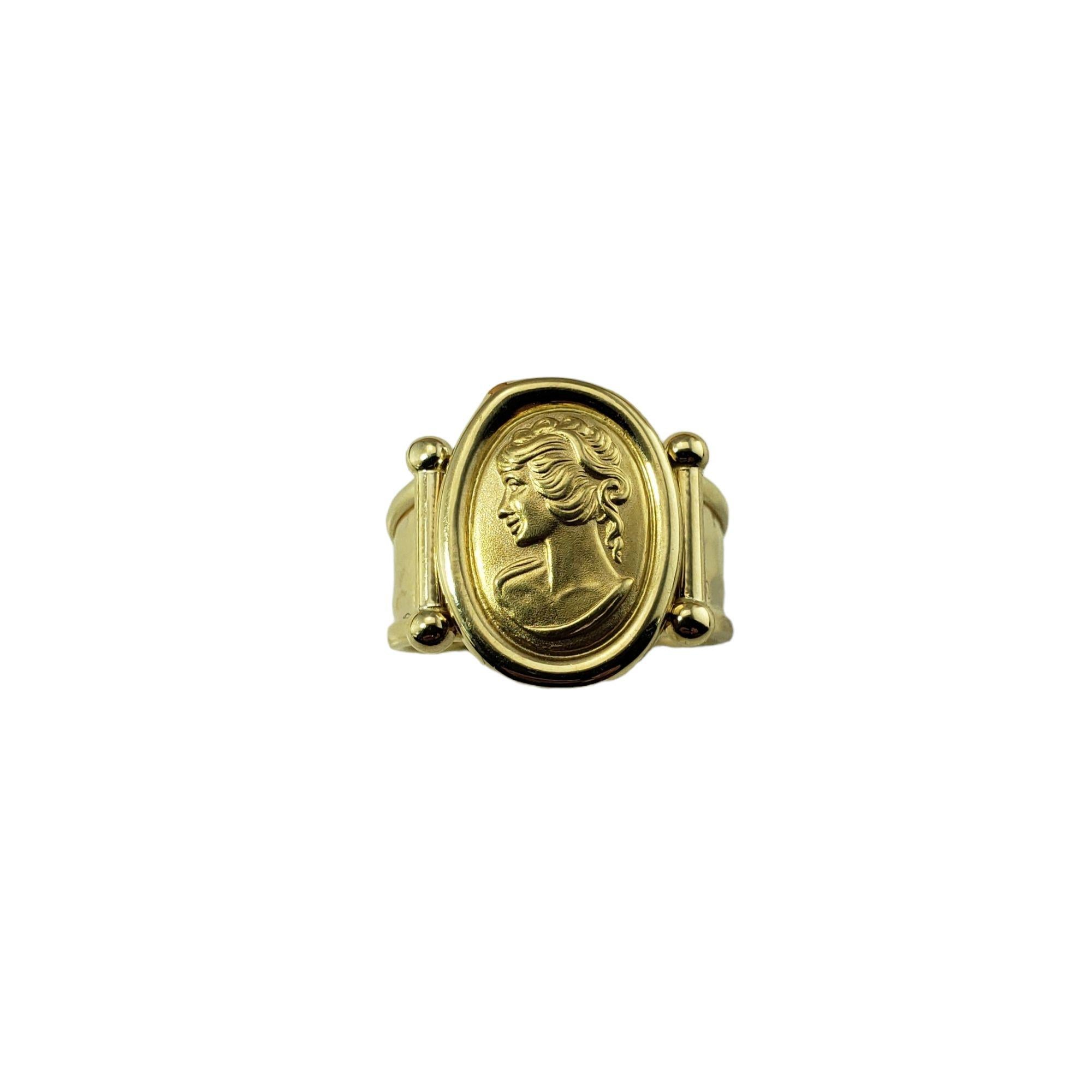 14 Karat Yellow Gold Adjustable Cameo Ring In Good Condition In Washington Depot, CT