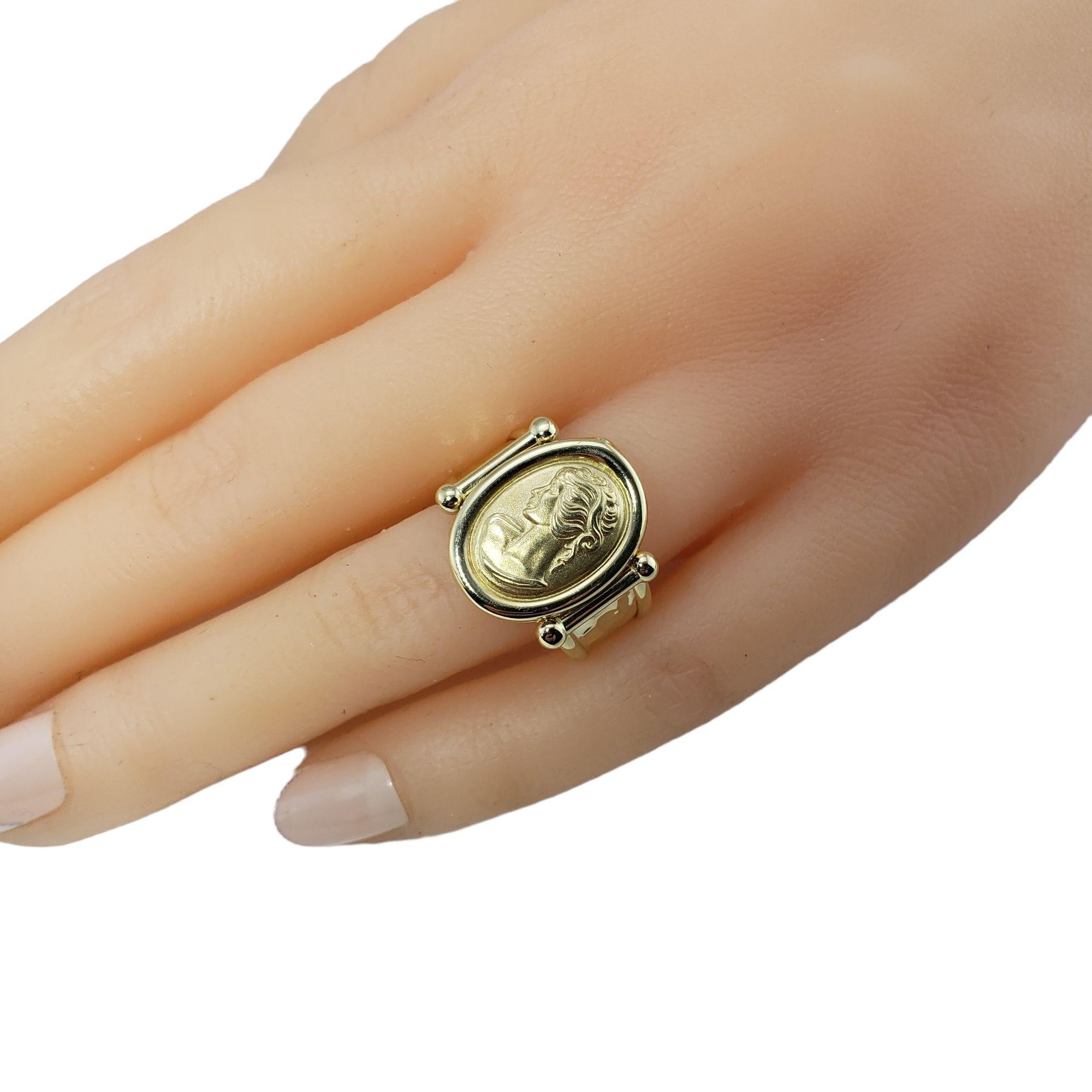 Women's 14 Karat Yellow Gold Adjustable Cameo Ring