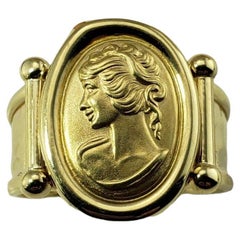 Anello cammeo regolabile in oro giallo 14 carati