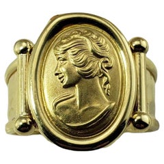 14 Karat Yellow Gold Adjustable Cameo Ring