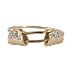 14 Karat Yellow Gold Adjustable Diamond Slide Ring