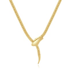 14 Karat Yellow Gold Adjustable Snake Necklace
