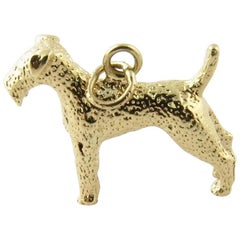 14 Karat Yellow Gold Airdale Terrier Dog Charm
