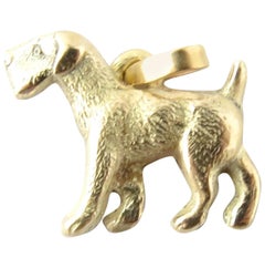 14 Karat Yellow Gold Airedale Dog Pendant Charm