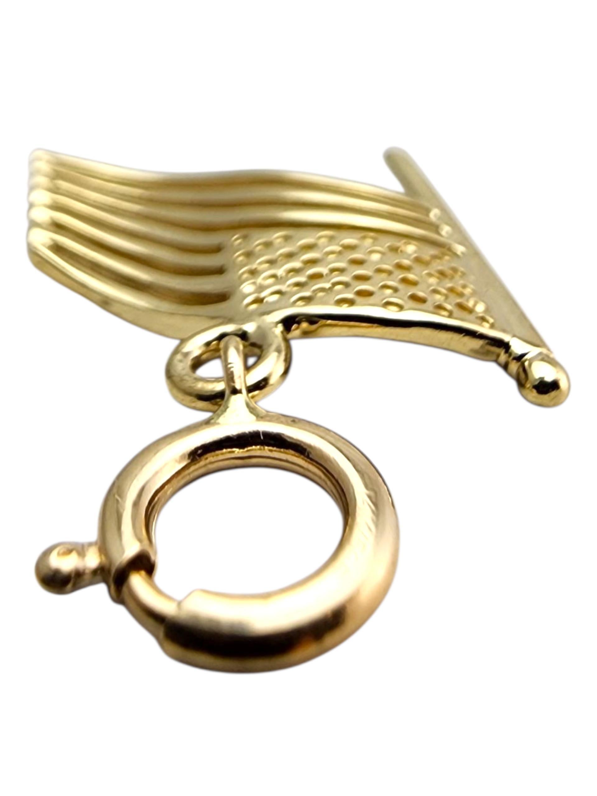 14 Karat Yellow Gold American Flag Charm #23672 For Sale 2