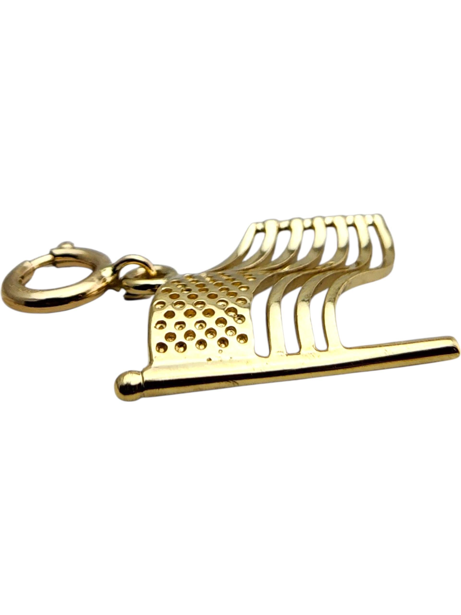 14 Karat Yellow Gold American Flag Charm #23672 For Sale 3