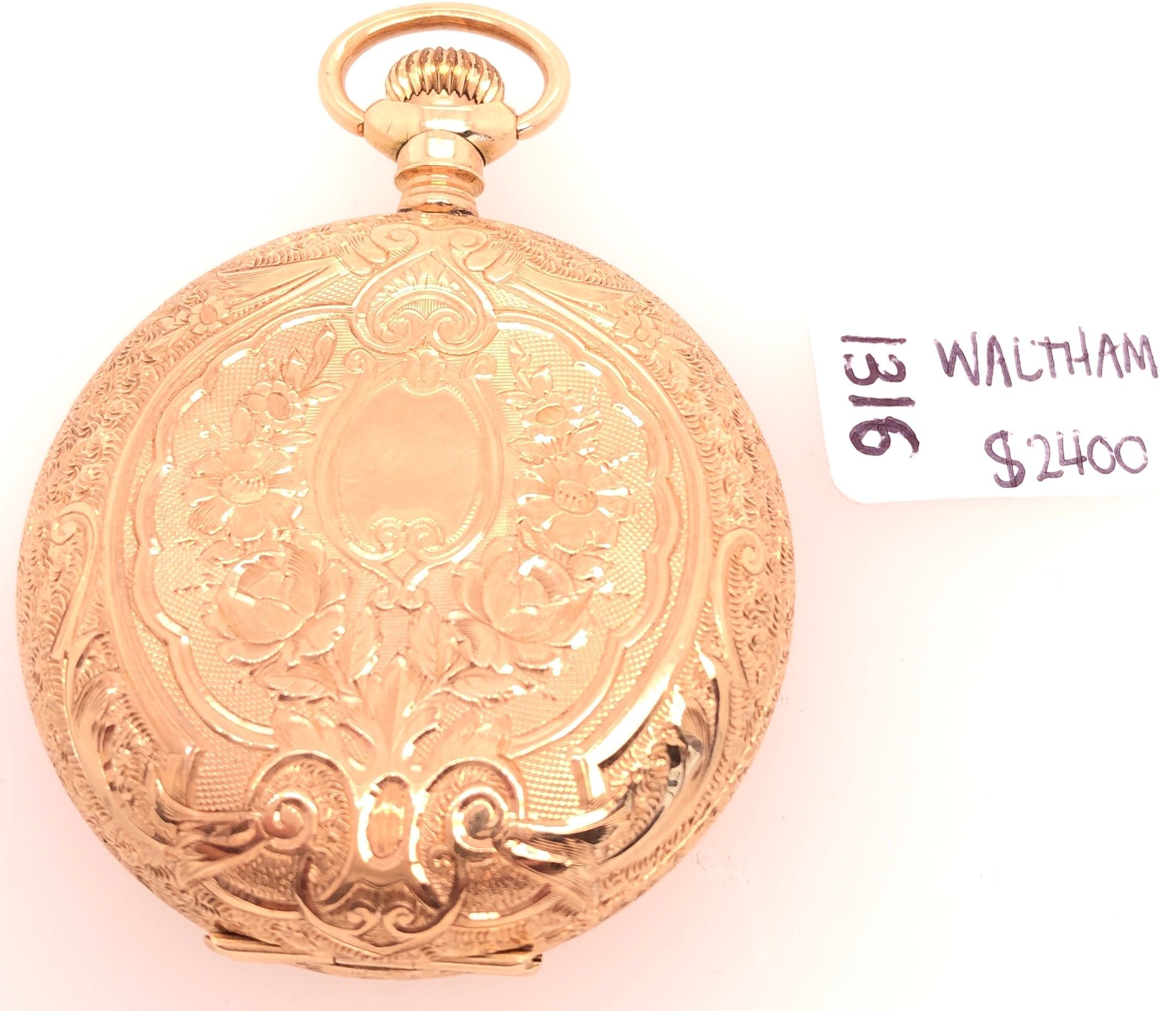  14 Karat Yellow Gold American Waltham Pocket Watch 2