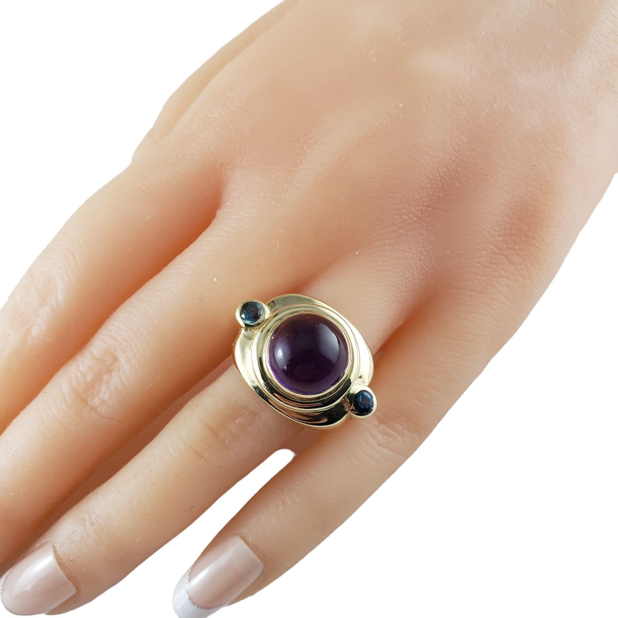 14 Karat Yellow Gold Amethyst and Blue Topaz Ring #14020 For Sale 3