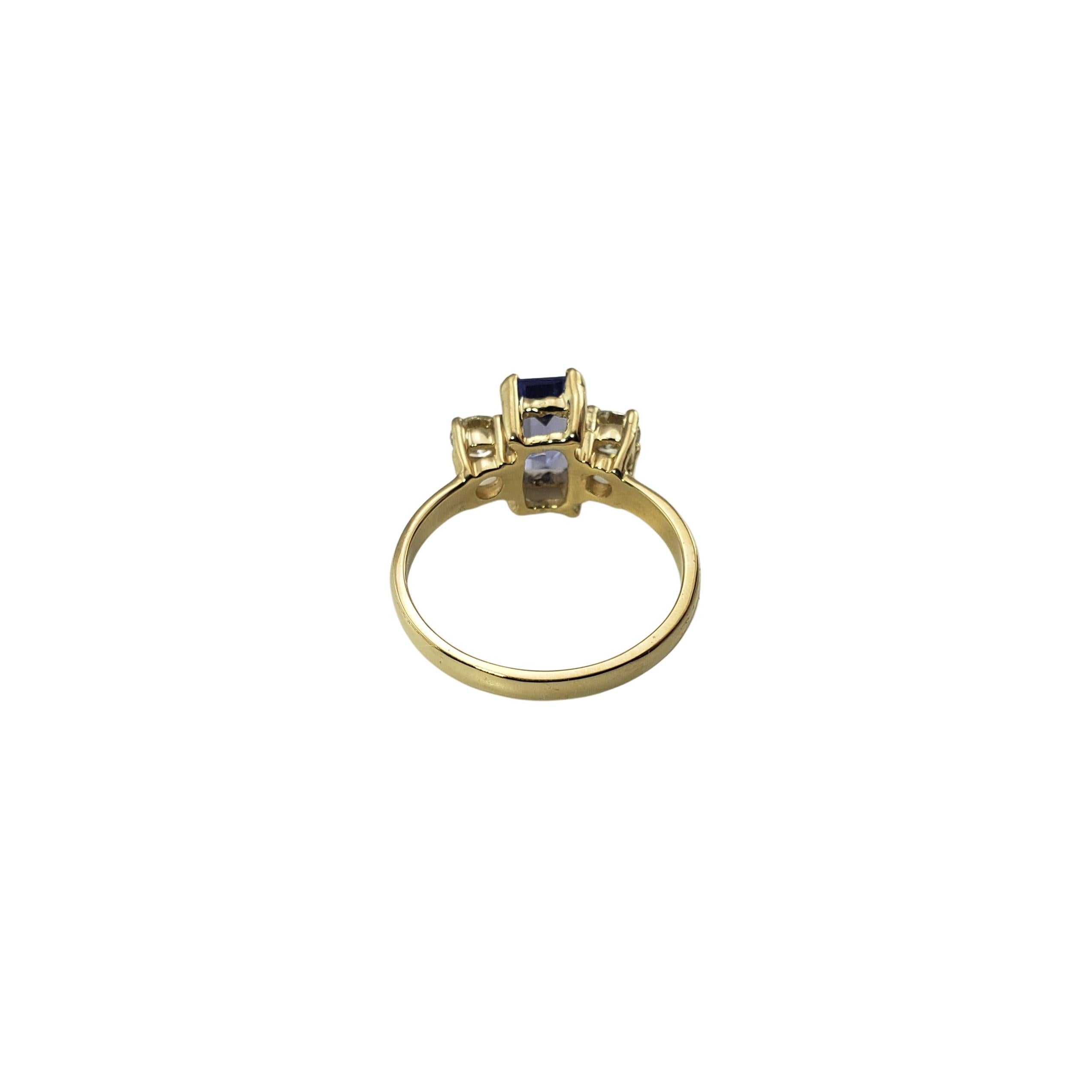 Women's 14 Karat Yellow Gold Amethyst and Diamond Ring For Sale