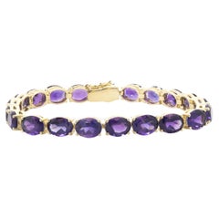 14 Karat Gelbgold Amethyst-Inline-Armband