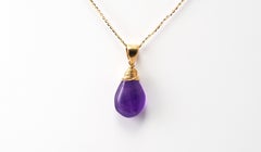 14 Karat Yellow Gold Amethyst Necklace