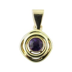 14 Karat Yellow Gold Amethyst Pendant