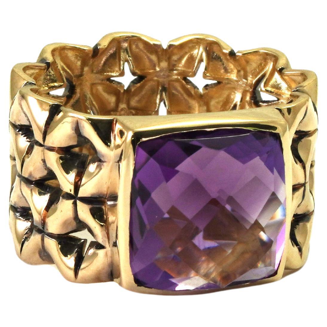 14 Karat Yellow Gold Amethyst Ring