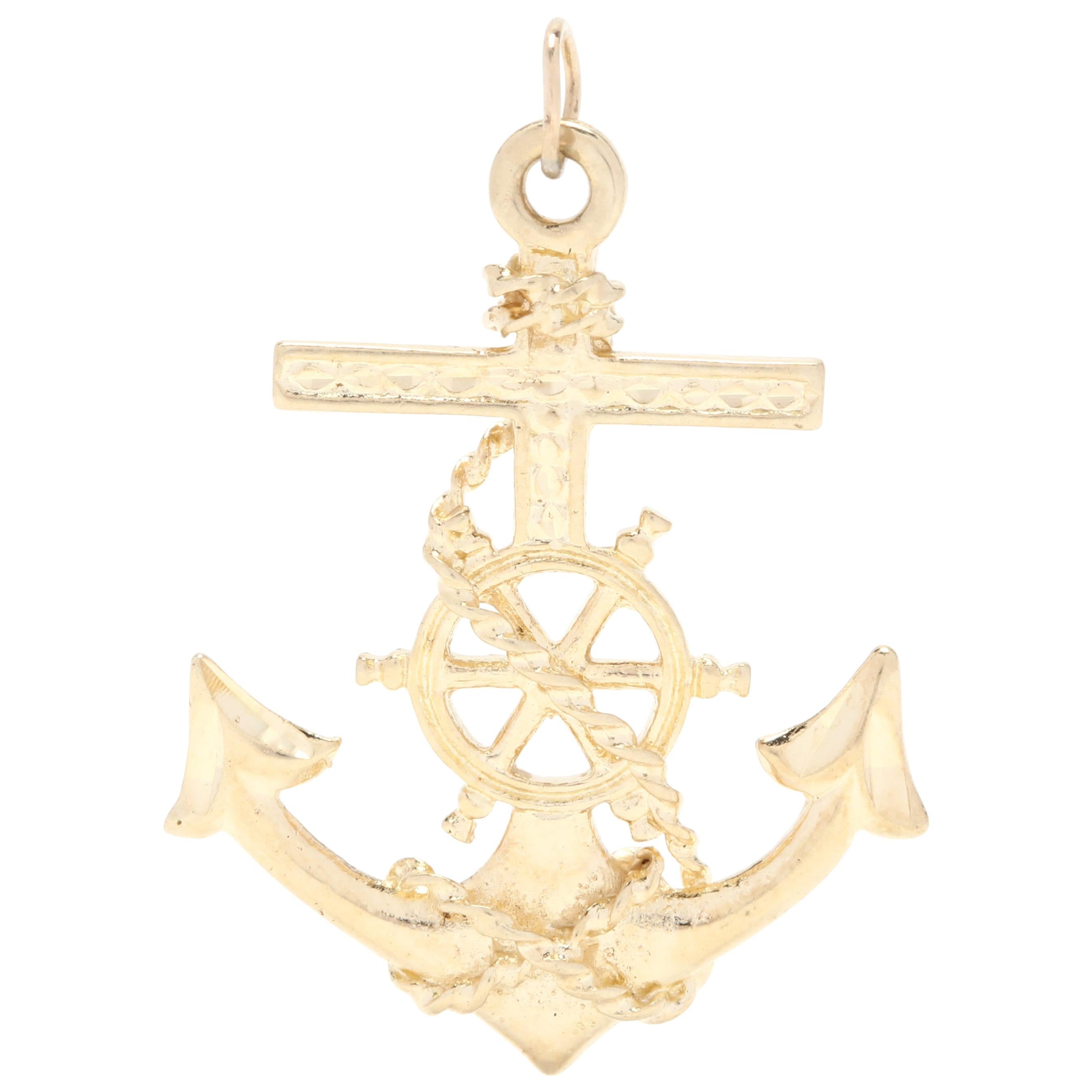 14 Karat Yellow Gold Anchor Charm / Pendant