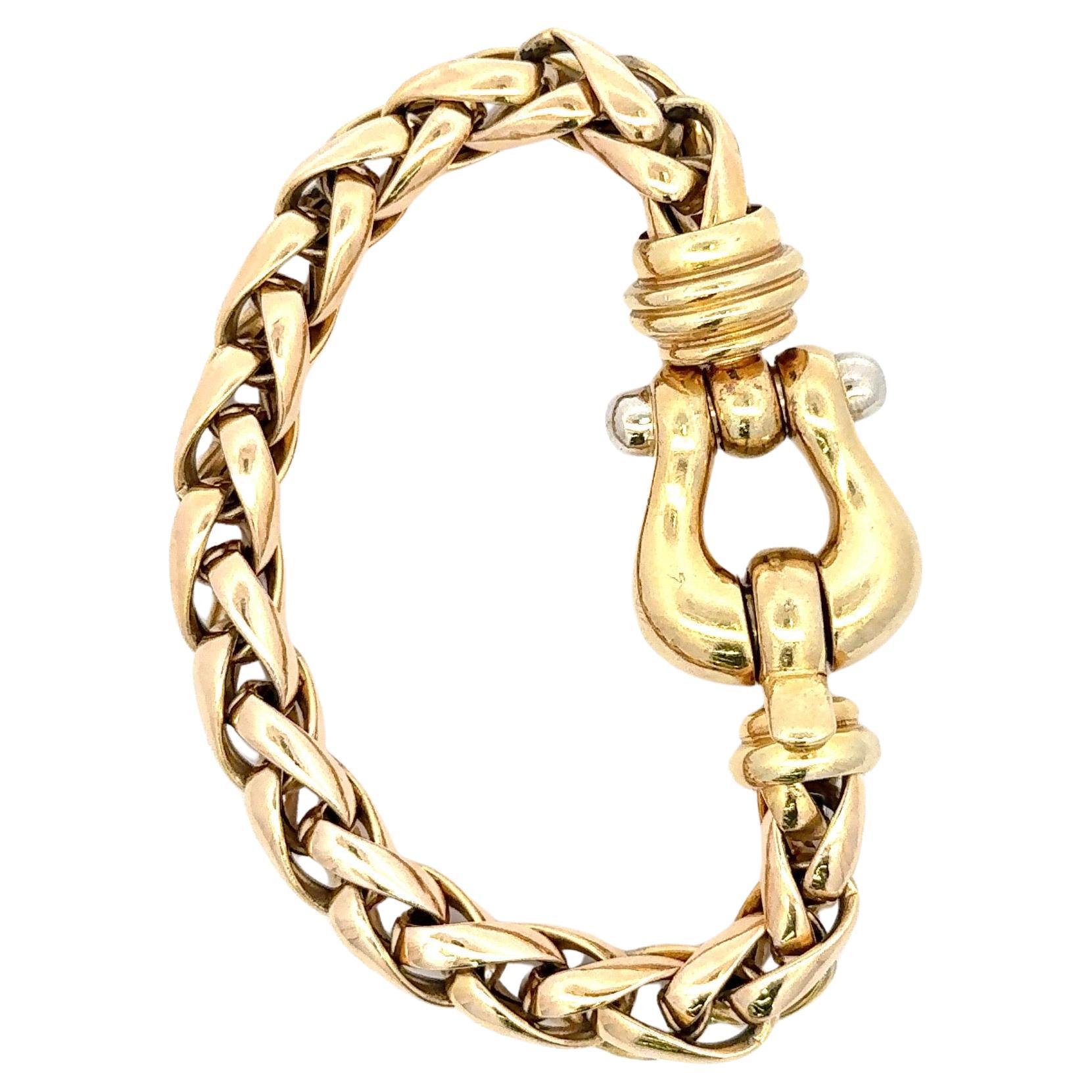 Contemporain Bracelet à maillons ancre en or jaune 14 carats 44.2 grammes en vente