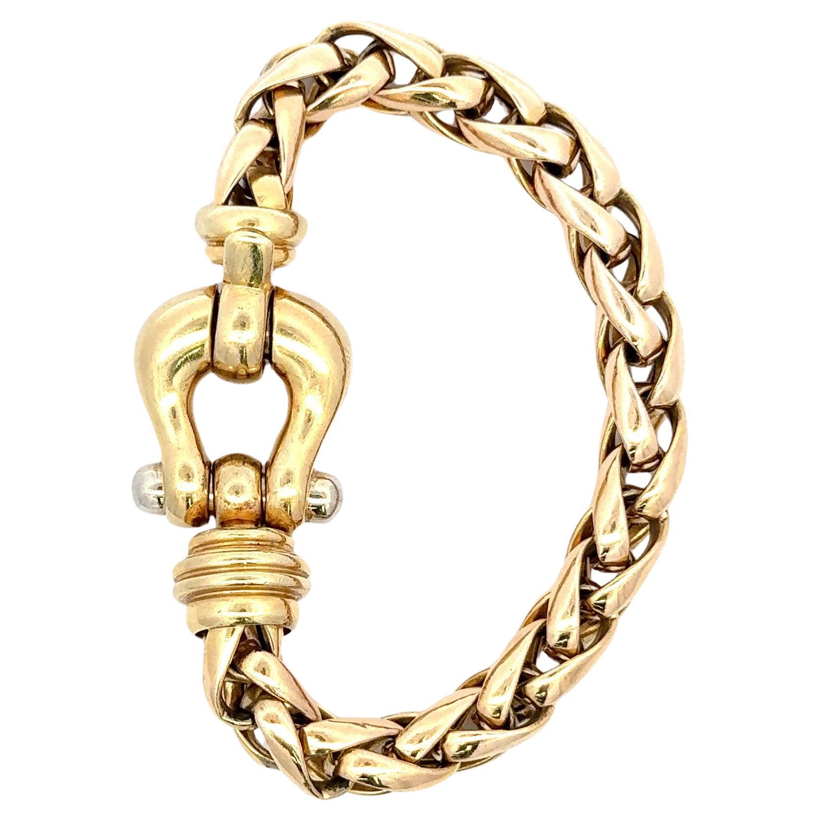 Bracelet à maillons ancre en or jaune 14 carats 44.2 grammes Excellent état - En vente à New York, NY