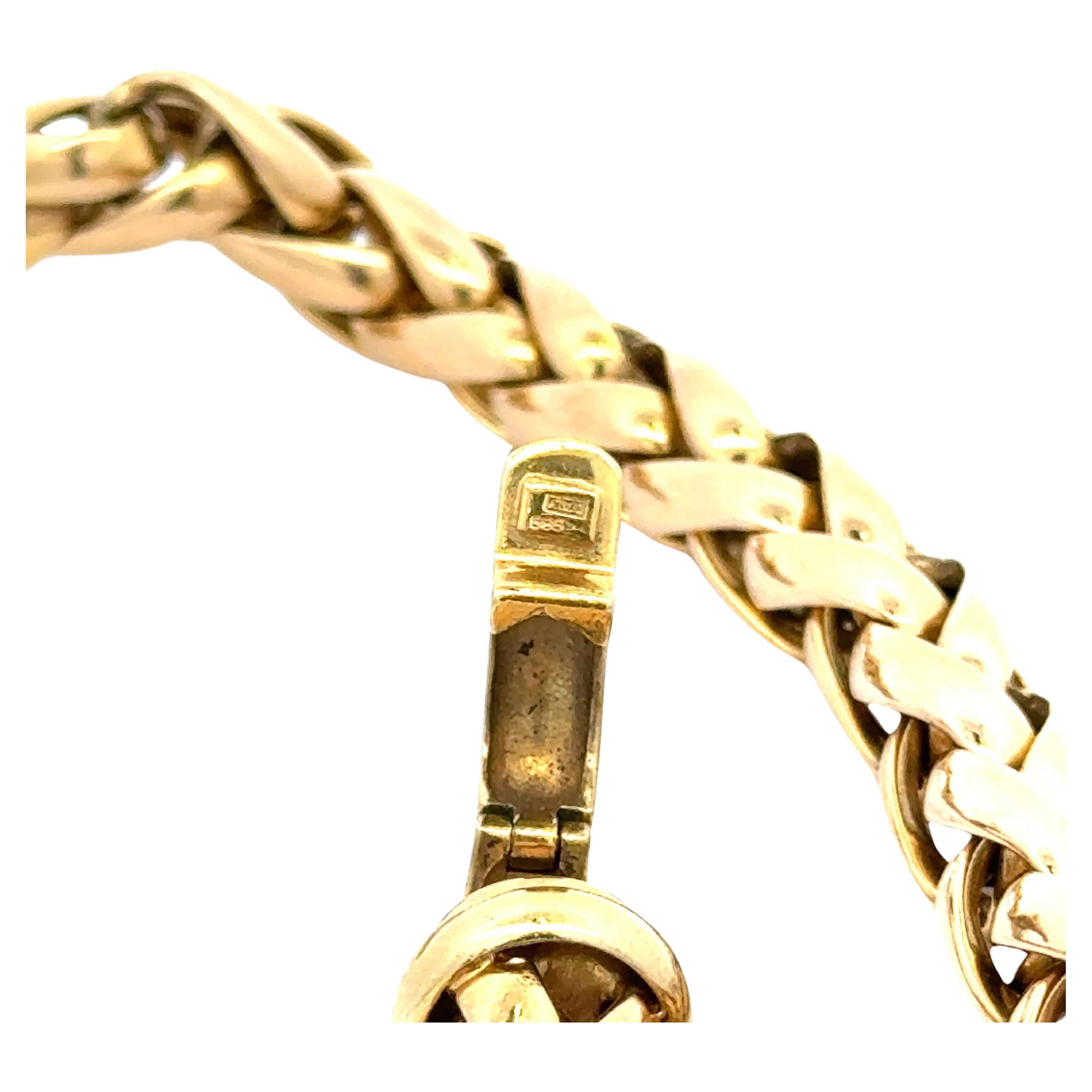 Bracelet à maillons ancre en or jaune 14 carats 44.2 grammes Pour femmes en vente