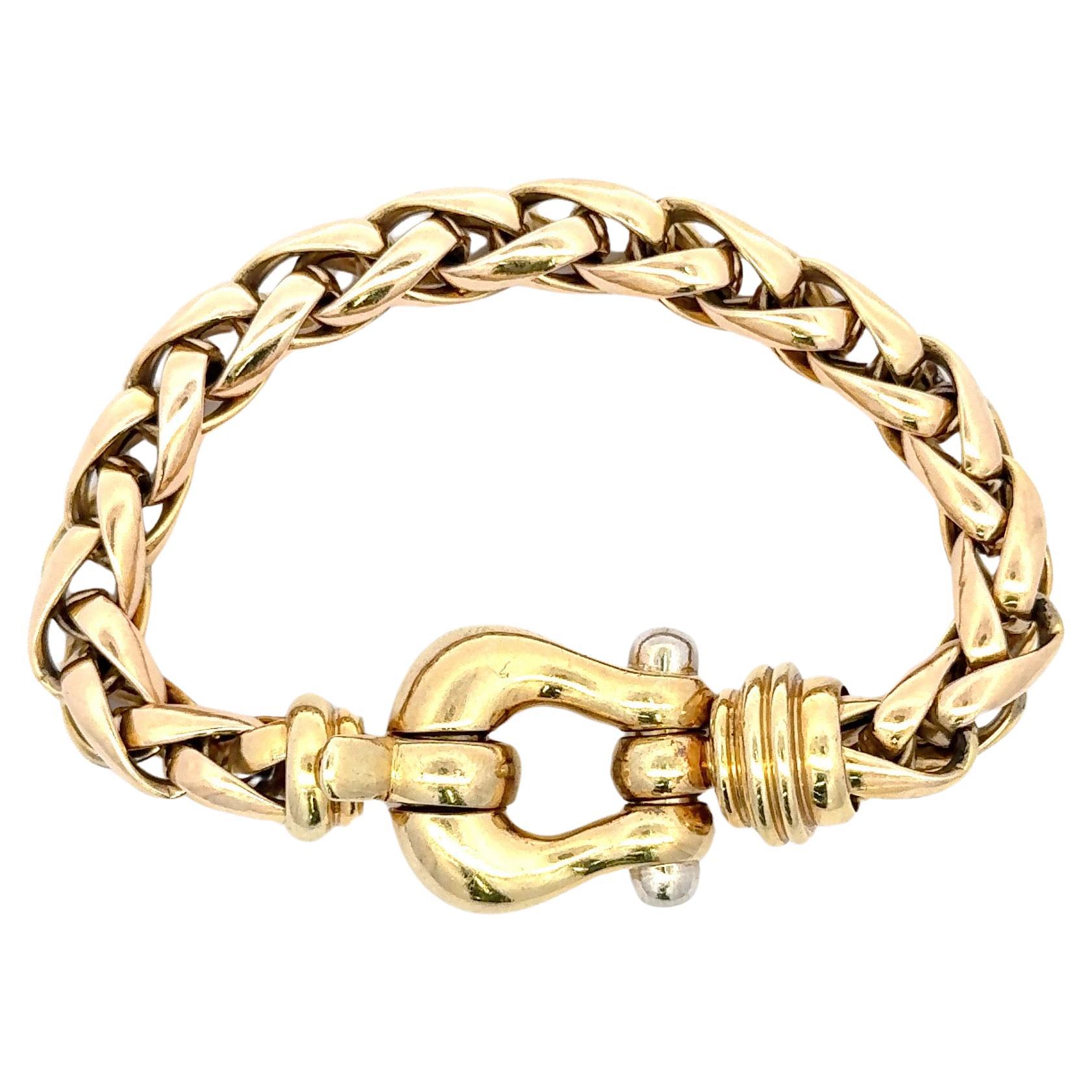 14 Karat Yellow Gold Anchor Link Bracelet 44.2 Grams