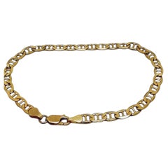 Pulsera de eslabones en forma de ancla de oro amarillo de 14 quilates, 8 pulgadas de largo, 8,8 gramos