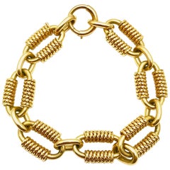 Vintage 14 Karat Yellow Gold Anchor Link Bracelet