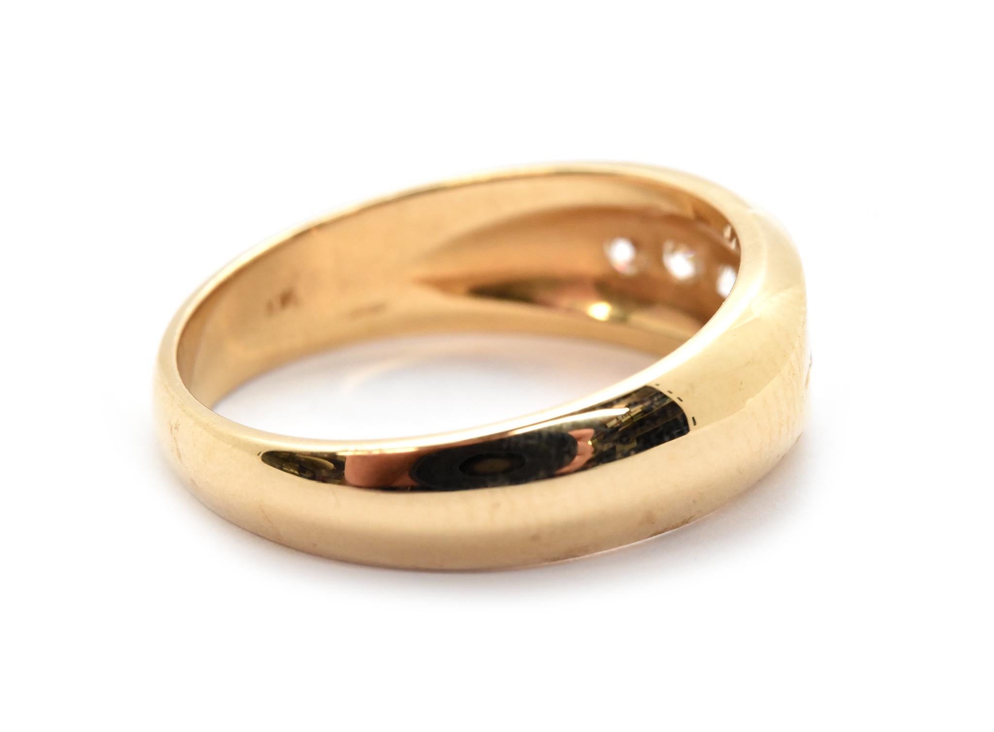 14 Karat Yellow Gold and 0.25 Carat Round Diamond Band Ring für Damen oder Herren