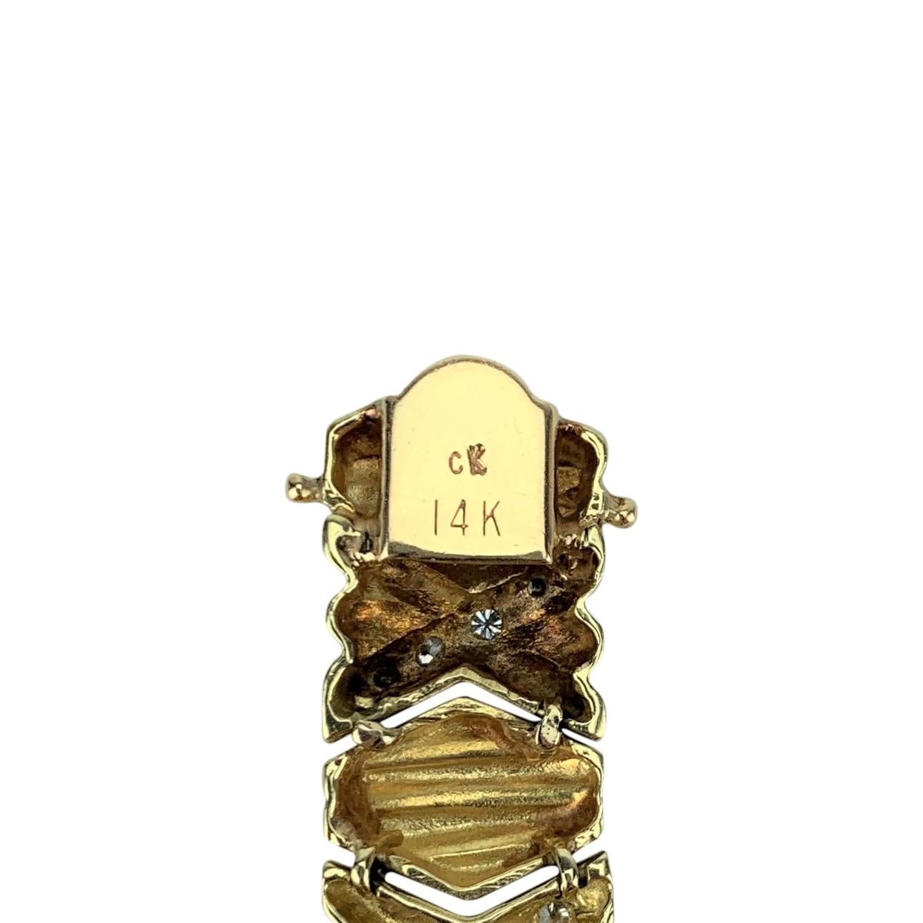 14 Karat Yellow Gold and 1.3 Carat Diamond X Link Ladies Bracelet 2