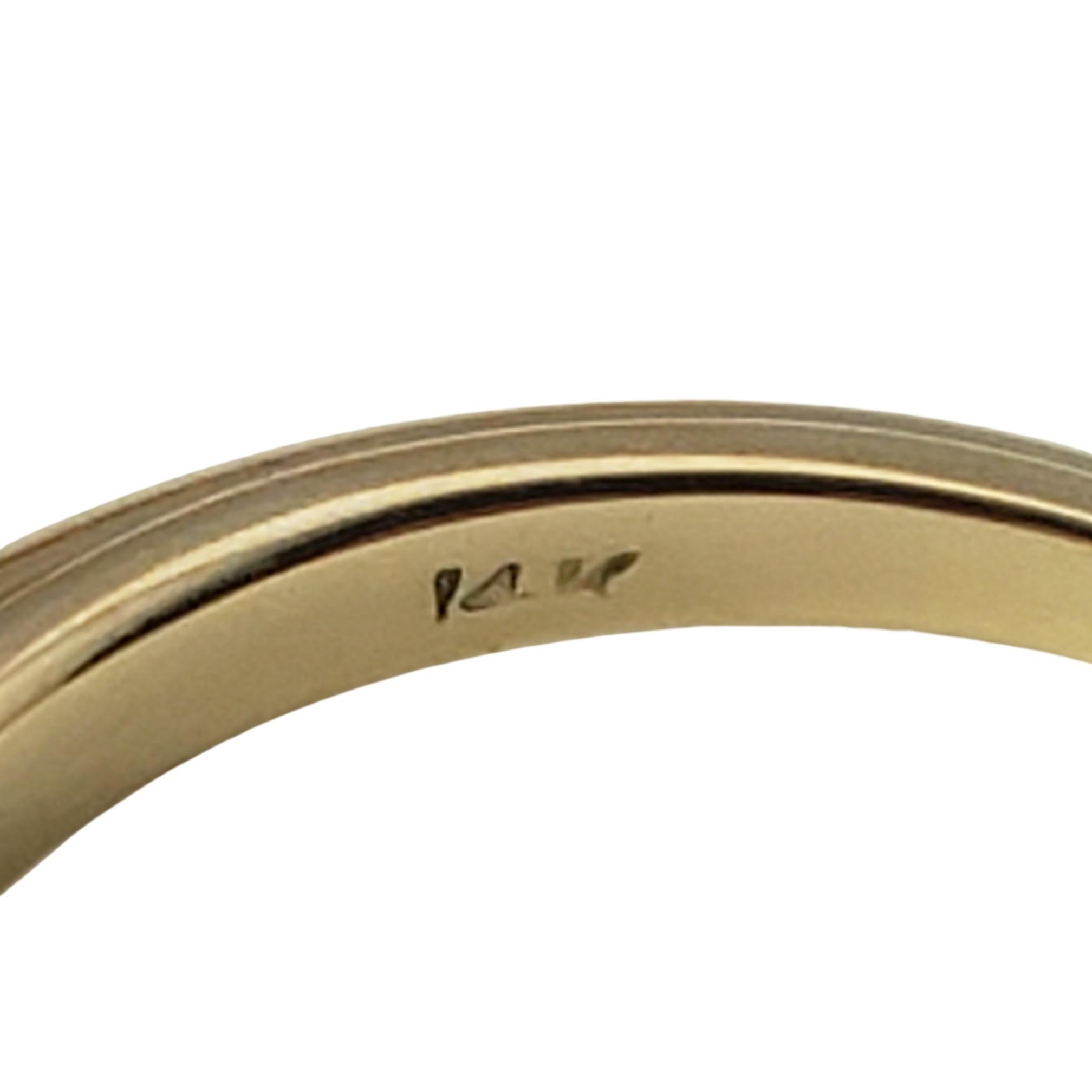 14 Karat Yellow Gold and 3 Stone Diamond Ring Size 5.5 #18418 For Sale 4