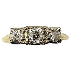 14 Karat Yellow Gold and 3 Stone Diamond Ring Size 5.5 #18418
