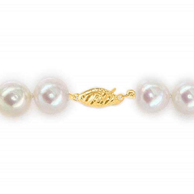 Perlenkette aus 18 Karat Gelbgold und Süßwasser-Zuchtgeflecht 6,6,5 mm für Damen oder Herren im Angebot