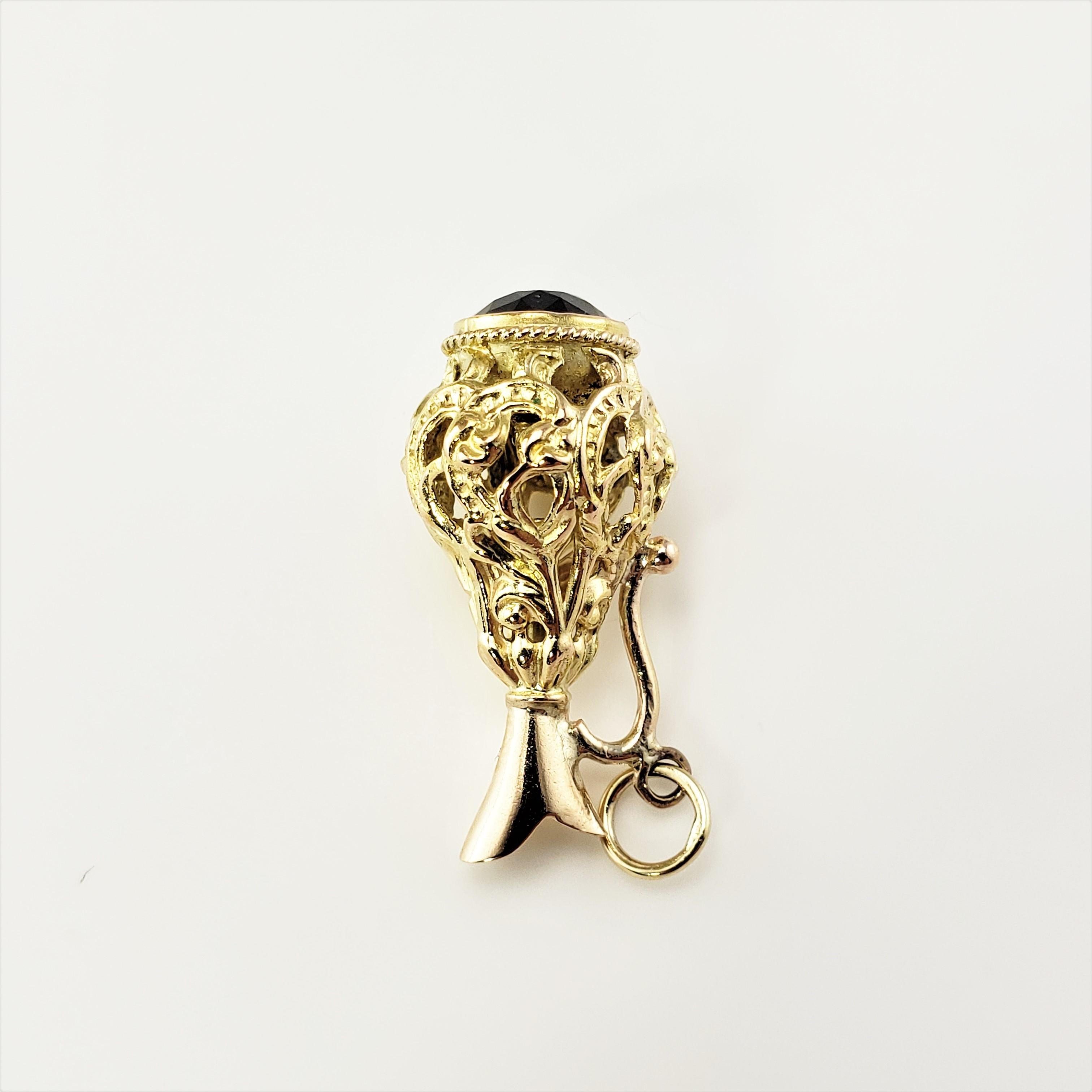 14 Karat Yellow Gold and Amethyst Pitcher Charm In Good Condition In Washington Depot, CT