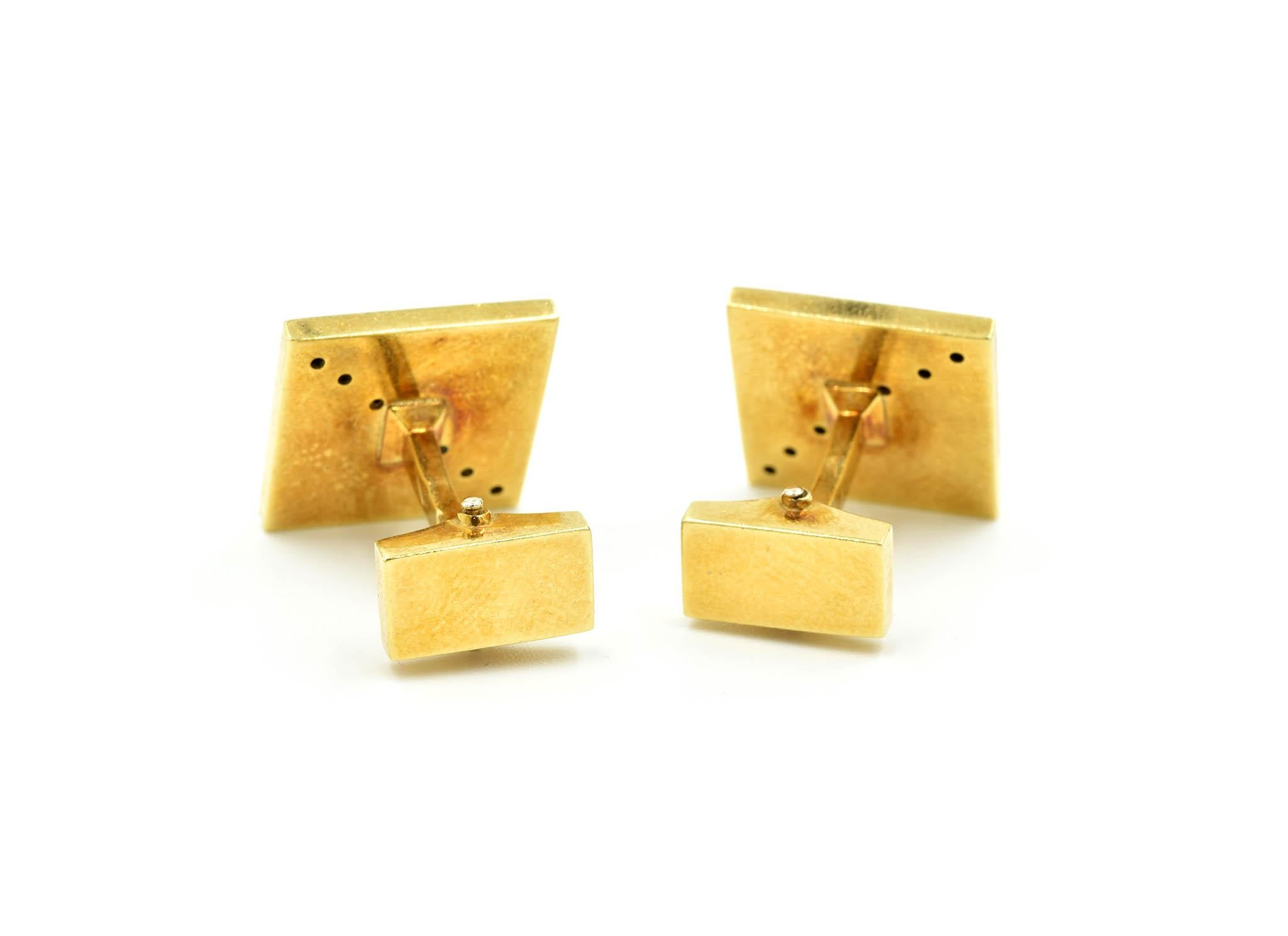 14 Karat Yellow Gold and Black Onyx Toggle Cufflinks 14.03 Grams In New Condition For Sale In Scottsdale, AZ