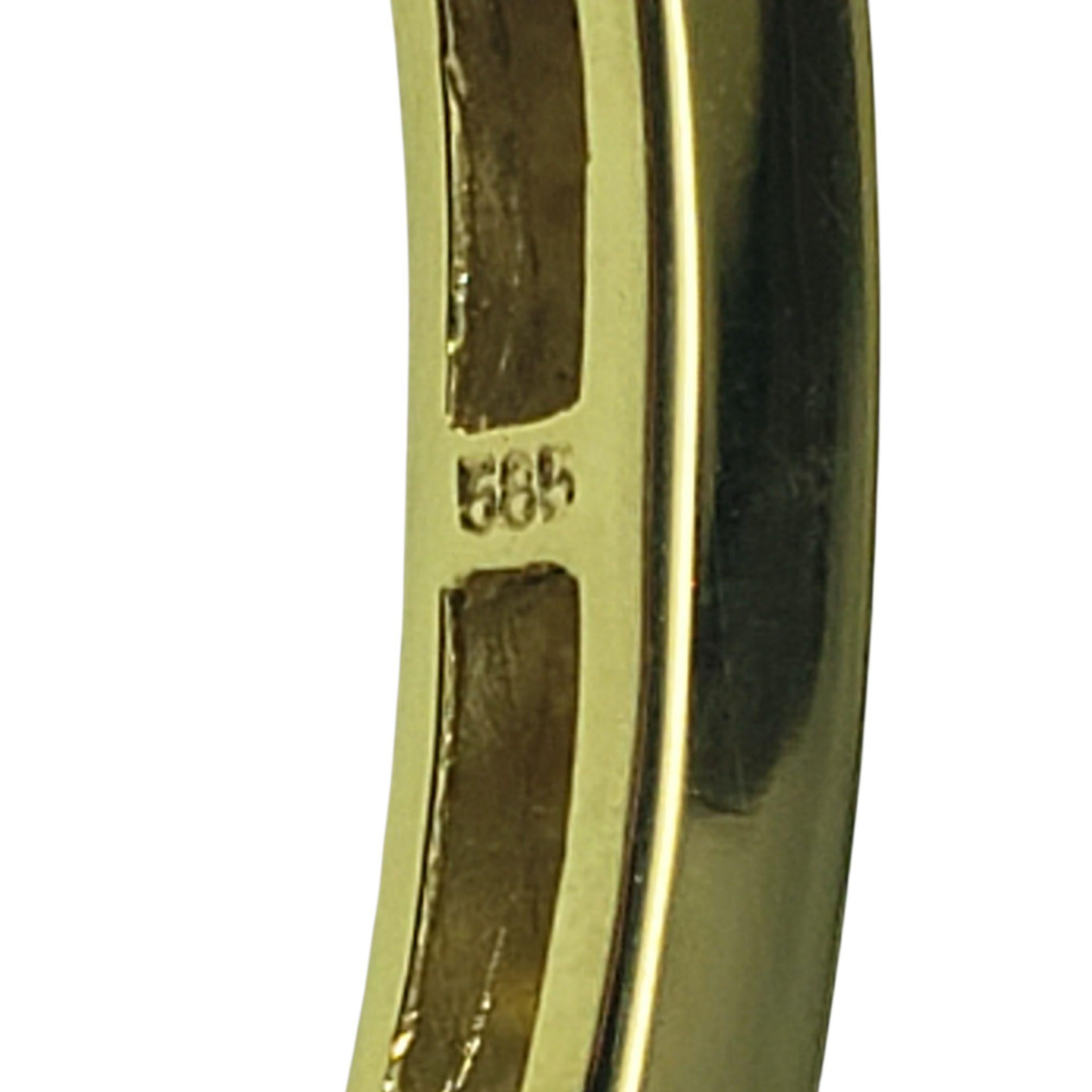 Women's 14 Karat Yellow Gold and Champagne Diamond Bangle Bracelet #22281 For Sale